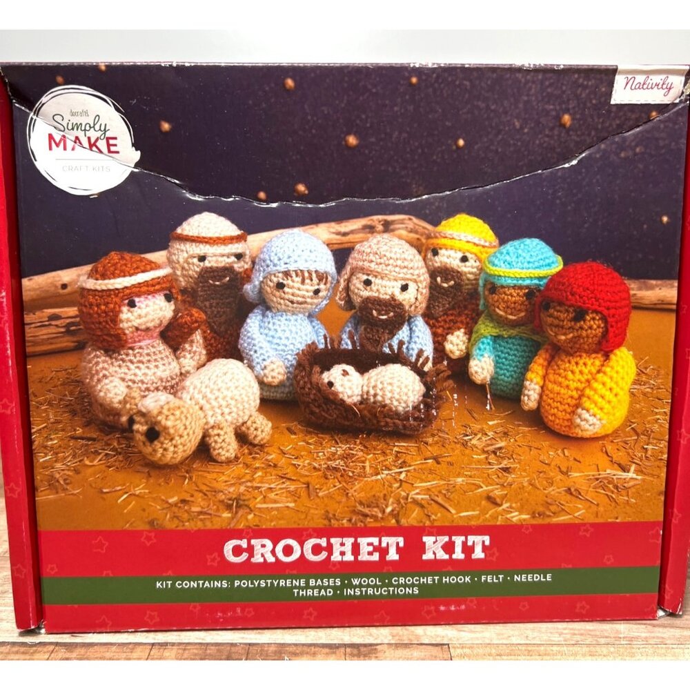 Nativity Scene Crochet Kit 9 Pieces